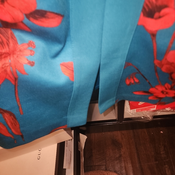 Ted Baker Turquiose and Orange Floral Cocktail Dress Size 5 - Picture 10 of 13
